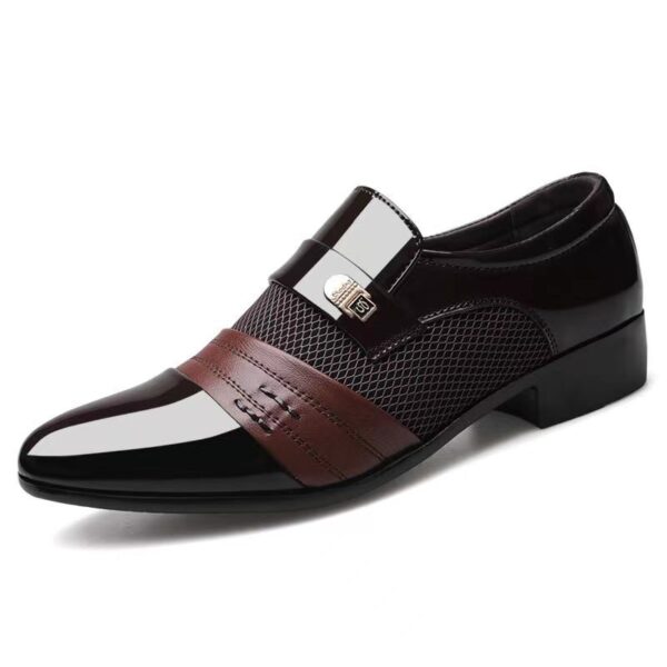 Leather shoes men's new men's business british casual shoes trendy versatile breathable black office groom wedding shoes - Image 5