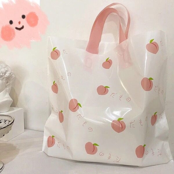 Clothing store bags, portable plastic bags, summer peaches, fresh temptation, plastic shopping bags, cosmetic bags - Image 2